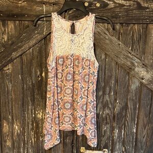 Altar'd State Lace Medallion Sleeveless Top